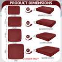 9 Piece Outdoor Patio Waterproof Cushion Covers, Fits 4-Seat Wicker Rattan Sectional Couch Chair Furniture Cover Replacement Set - Fade-Resistant Patio Cushion Covers with Zipper