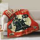 Movie Blanket Gifts for Women Men Girls Boys Vintage Cinema Theater Film Player Print Presents for Kids Adults Teen Birthday Christmas Decor Bedroom Living Room Couch Sofa Soft Flannel Throw 60"x50"