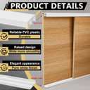 Landical 2 Set 4ft White Plastic Sliding Door Track Set for 3/4" Thick Panels Closet Glass Doors Include 2 Pcs Top Bottom Sliding Cabinet Track for Cabinet Window