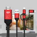 3 in 1 2M Type-C to Hd MHL Cable Audio Video Cable Micro USB Projection for iPhone Android to TV/Projector HDTV