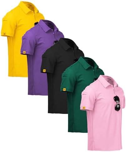 ZITY 2 Pack Mens Polo Shirt Short Sleeve Sports Golf Tennis T-Shirt Moisture-Wicking Summer Shirts XL