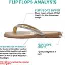 NianEr Womens Microfiber Leather Comfort Foam Rhinestone Glitter Sparkly Dress Flip Flop Sandals Summer Cute Flat Slides (Gold)