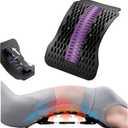 NEINEI Back Stretcher for Lower Body Comfort with Stepless Arc-Adjusting & 12 Magnets - Spinal Support Board for Muscle Relaxation and Posture Support (Black with Purple)