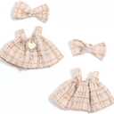 4 x AICase for 17cm Doll Clothes/Outfit,2 Piece Set Premium Luxury Chic Dress Clothing,Girls Stylish Adorable Dolls Clothes Accessories (No Doll)_01
