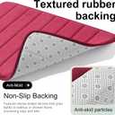 2 x Memory Foam Bath Mat, 24x16 Inches, Super Absorbent Soft Bathroom Rug for tub, Quick Drying Non-Slip Door mat Floor Cushion,Machine Washable, Thick1 Piece-Striped Wine Red
