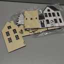 Retisee 1 Set Christmas Gingerbread House Decorations Foldable Christmas Gingerbreads House with LED Light and 2 Pcs Tree Xmas Village Home Cabinet Decor Gift for Party(Neutral Houses,Black,White)