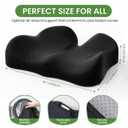 A-Pce Seat Cushion-Large Memory Foam Cushion for Office Chair-Sciatica & Lower Back & Coccyx Pain Relief-Coccyx Cushion for Car&Long Sitting at Work,Black
