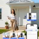 Veise VE027-L Built-in WiFi Smart Lock with Handles, Fingerprint keyless Entry Door Lock Set, App Remote & Voice Control, Electronic Deadbolt for Front Door, Touchscreen Keypad, Auto Lock, Matte Black