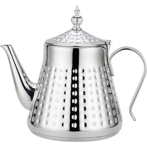 SANQIAHOME 1.2L(40oz) Stainless Steel Hammer Patterned Teapot With Removeable Infuser,Loose leaf cover,Silver Missing Piece
