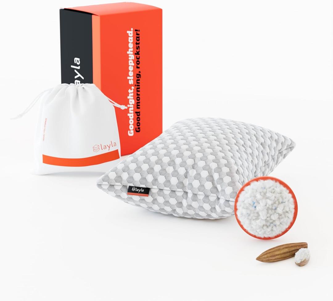 Layla Sleep Layla Adjustable Fill Kapok Pillow, Luxurious Cooling Pillow, King, Supportive for Head and Neck, Fully Adjustable, Natural Material That is Light and Airy Kapok Pillows 2 Pack