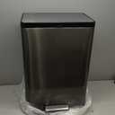 Rubbermaid Elite Stainless Steel Step-On Trash Can, 12 Gallon, Charcoal, Wastebasket for Home/Kitchen/Garage/Apartment/Office