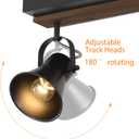 4-Light Kitchen Light Fixtures - Adjustable Ceiling/Wall Mount Spotlight, Industrial Black Track Lighting for Living Room, Dining Room, Hallway, Bathroom