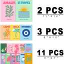 16 PCS Preppy Room Decor, Wall Art Prints for Bedroom, Travel Posters for Room Aesthetic, Wall Collage Kit Pictures for Living Room, Cute Dorm Gallery Home Decor, Preppy Stuff for Teen Girls (11"x14" Unframed, Light pink)