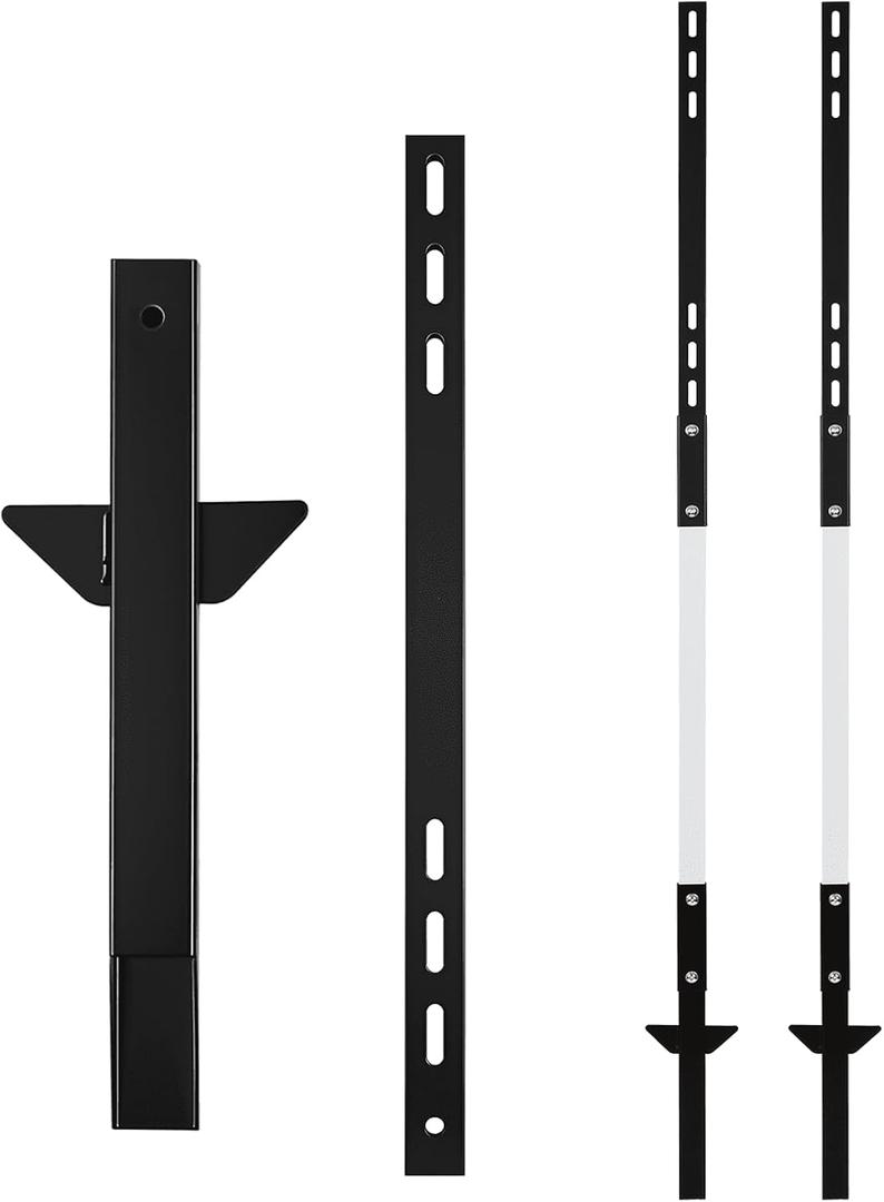 2 Pack 4' Yard Sign Stake, 48 inch Metal Signs Posts, Aluminum Holder with Heavy-duty Base, Sleek Modern Design Garden Stakes with Holes for Outside Fence Parking Street Stop