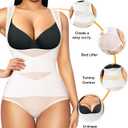 REYEOGO Shapewear Bodysuit for Women Tummy Control Butt Lifter Panty Hi-Waist Trainer Stomach Body Shaper Slimming Girdles (White) 2XL
