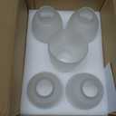 5 Pack White Frosted Glass Shade Replacements, Ceiling Fan Light Covers Glass Globes Lampshades for Chandelier, 4.92"High, 4.72"Diameter, 1.65 "Fitter, Bell Shaped Glass Shades for Vanity, 5 Count