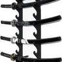 Sword Rack Wall Mount Holder, 8 Tier Wooden Sword Stand Display Hanger for Katana, Wakizashi, Flute Fishing Rod Storage (8-Tier)