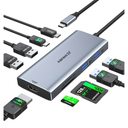 USB C Hub Multiport Adapter for MacBook Pro/Air, 9 in 1 USB C Dongle Dock Mac HDMI Adapter Compatible for iPad Pro,iMac,Dell XPS,Thinkpad(4K@60Hz HDMI,SD/TF Card Reader,100W PD, 5 USB Ports)