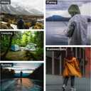 LOOGU Rain Jacket with Hood, Lightweight Long Raincoat, Camo Rain Poncho Waterproof for Men