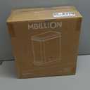 Mbillion Bathroom Trash Can with Lid Slim Stainless Steel Small Bathroom Garbage Can 10 Liter, 2.6 Gallon Soft Close, Step Pedal, Slim Wastebasket for Toilet, Office, Bedroom, White