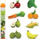 Safari Ltd Fruits & Vegetables TOOB - 8 Mini Figurines Including Pears, Oranges, Apples, Artichokes, Carrots, Bananas, Broccoli, and Corn - Educational Toy Figures for Boys, Girls & Kids Ages 3+