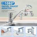 CECEFIN Water-Filter for Sink-Faucet Extender-Aerator - 9pcs Cartridges Reduce Chlorine for Bathroom/Kitchen Skin Face Eye Wash,Brass Faucet Mount Purifier System,1080Rotating 2-Mode Swivel Aerator