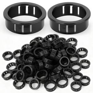 150PCS 3/4" Black Cable Snap Bushing Grommet, Snap in Cord Bushing Protect Cables