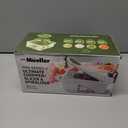 Mueller Pro-Series All-in-One, 12 Blade Mandoline Slicer for Kitchen, Food Chopper, Vegetable Slicer and Spiralizer, Cutter, Dicer, Grater, Kitchen Gadgets Sets with Container, White Sand/Pastel Green