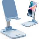 Folding Cell Phone Stand,Adjustable Angle Height Phone Stand/Portable Phone Holder Suitable for All Smartphones（Blue）