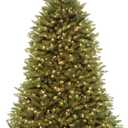 National Tree Company Pre-Lit Artificial Full Christmas Tree, Green, Dunhill Fir, White Lights, Includes Stand, 7.5 Feet