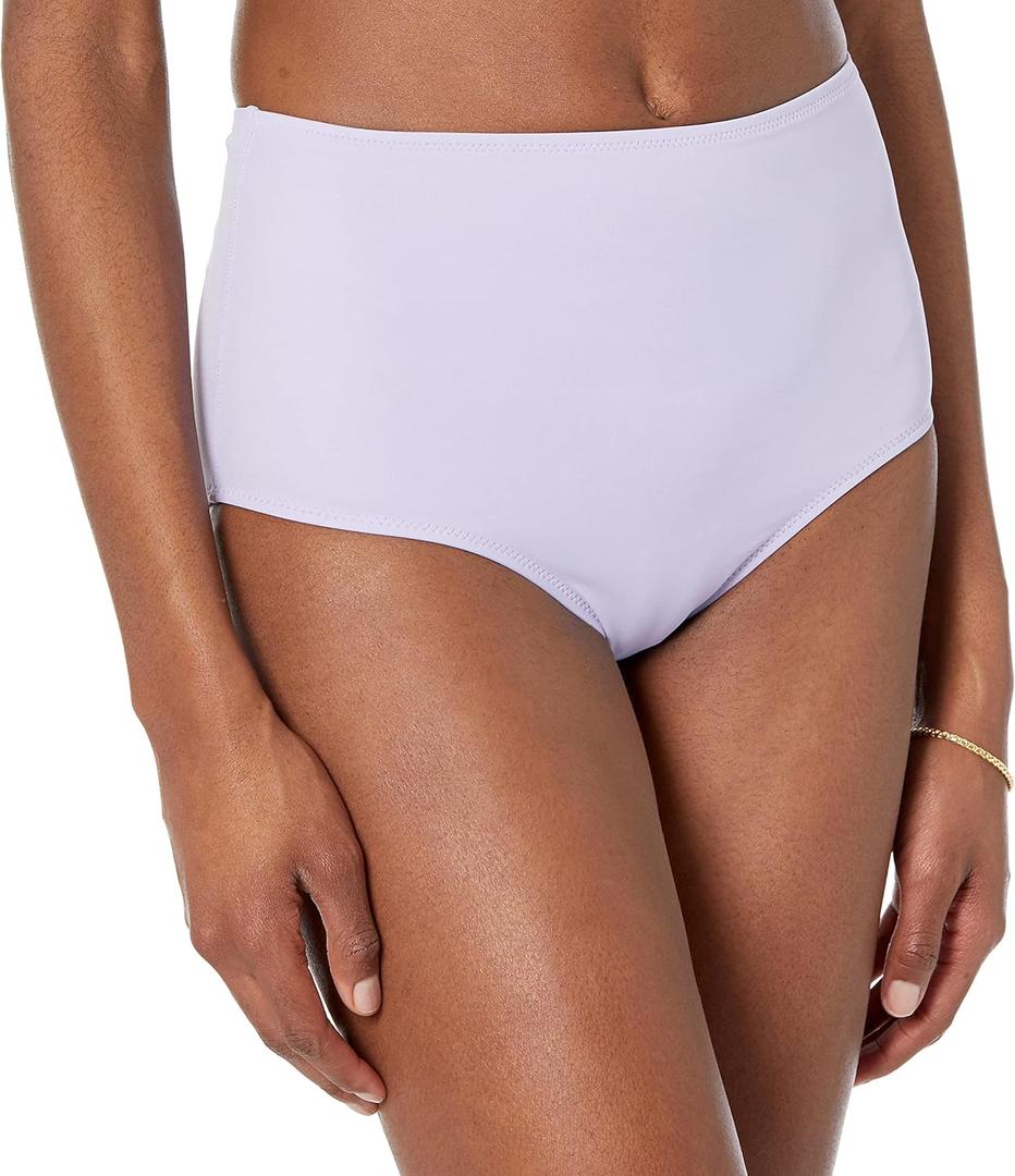 Amazon Essentials Women's High Waist Swim Bottom (Available in Plus Size) (Large, Lavender)