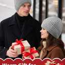 AlisOker Beanie Hat for Men Women, Unisex Warm Winter Knit Cap Soft Fleece Lined Hat (Gray)