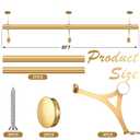 Zonon 8 ft Bar Foot Rail Kit Gold Undercounter Mount Hardware and Tubing Complete Kit Foot Railing for Bar Dome End Cap Stainless Steel Brass Finish for Kitchen Island Indoor Outdoor