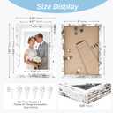 Distressed White 5x7 Picture Frame, Picture Frames 5x7 Wooden Picture Frames with Real Glass, Rustic 5 x 7 Photo Frame for Wall or Tabletop, Display Picture 4x6 with Mat or 5x 7 Without Mat (5 Pack)