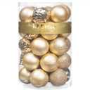 KI Store Champagne Christmas Balls 34pcs 2.36-Inch Christmas Tree Decoration Ornaments for Xmas Tree Holiday Wreath Garland Decor Ornaments Hooks Included