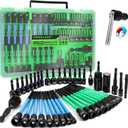 41-Piece Magnetic Nut Driver Set for Impact Drill Metric & SAE, Impact Socket Adapter, 2-IN-1 Ratchet Handle, Wing Nut Driver, Universal Socket, 1/4'' Quick-change Bit Holder