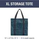 CleverMade Tall Frakta Reusable Grocery Tote - 42L - Pack of 2 - Ocean Blue - Collapsible Storage Shopping Organizer - Heavy Duty Utility Bag Home