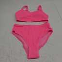 ANRABESS Women Swimsuits Two Piece Bikini Set High Waisted Ribbed Tummy Control Modest Bathing Suits 2025 Beach Swim Wear (Medium, Hot Pink)