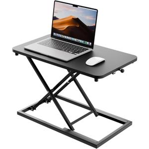 Standing Desk Converter Height Adjustable, Sit to Stand up Desk Riser Computer Workstation use in Laptop and Single Monitor Ergonomic Desktop Workstation for Home Office - Black