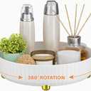 Bathroom Organizers and Storage - Rotating Makeup Organizer Tray for Perfume,Skincare,Cosmetics and Bathroom Storage,Lazy Susan Organizer,White (Small-white)