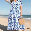 Women Plus Size Summer Dress - Easter Spring Floral Wedding Guest Maxi Long Dress (Black, XXXL)