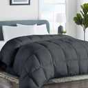 COHOME Quilted Twin/Twin XL Size Comforter - All-Season Down Alternative Duvet Insert - Luxury Hotel Soft Breathable Deep Grey Comforter with Anti-Clump Tech & 8 Tabs - Reversible64"x88"
