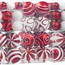 100Pcs Christmas Balls Ornaments Set, Shatterproof Christmas Decorations with Hand-held Gift Package for Xmas Tree/Holiday/Wedding/Holiday/Party Decor (Red & White)