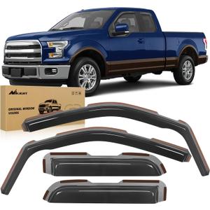 Nilight in Channel Rain Guards for Ford F150 2004 2005 2006 2007 2008 2009 2010 2011 2012 2013 2014 Super Cab Original Window Deflectors,Vent Window Visors-4PCS