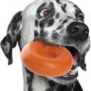Goughnuts Dog Toys for Aggressive Chewers | Virtually Indestructible Dog Toys for Medium Breeds Such as Pit Bulls | Heavy Duty Dog Toy | Orange