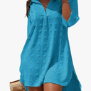Blooming Jelly Womens Swimsuit Coverups White Chiffon Bikini Swimwear Beach Cover Up Dress Shirt XL