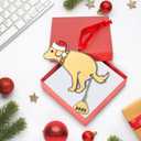 Funny Christmas Metal Ornament 2024-Funny Pooping Dog Ornament for Christmas Tree Decoration, Naughty Hanging Metal Dog Poop Ornament for Indoor Home Holiday Decor Christmas Gag Gifts - Dog/ 2PACK
