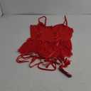 Women Sexy Lingerie Set Naughty Lace Up Corset Bodysuit Underwire Lingerie Babydoll With Garter Belt and Bow Tie (Red) 
XL