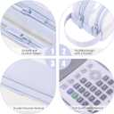 ANGOOBABY Large Grid Mesh Pencil Case 2 Compartment Pen Bag Clear Handheld Multifunction Pencil Pouch Transparent Makeup Bag for Teen Student College Business Travel Office Adult - Blue