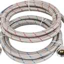10FT Stainless Steel Washing Machine Hoses, Red and Blue Braid Washer Hoses,Burst Hot and Cold Braid Water Supply Hoses with 3/4'' Standard Interface fit for ALL Washer